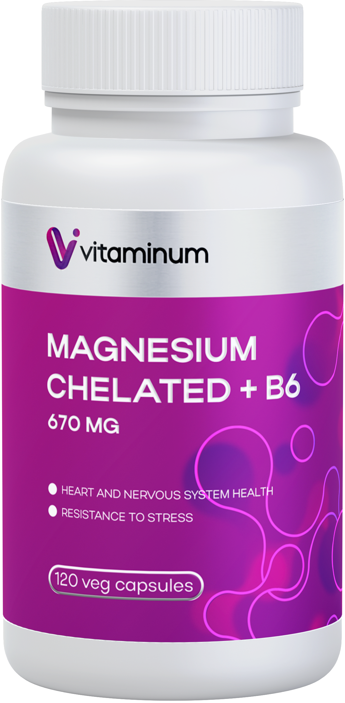  Vitaminum МАГНИЙ ХЕЛАТ + витамин В6 (670 MG) 120 капсул 800 мг  в Лагани